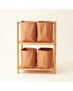 Hazel Arc Laundry Sorting Station With Plain Removable Bags (synthetic illustration; no displayed measurements)