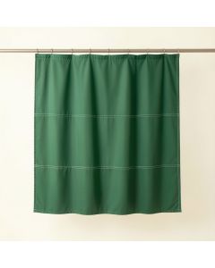 Aspen Crossing Shower Curtain Hanging Flat From A Plain Rod - Green (synthetic illustration; no displayed measurements)