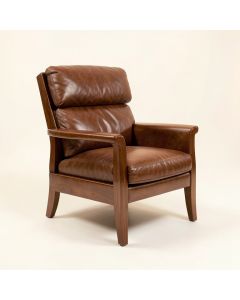 Chippendale 33 '' Wide Genuine Leather Manual Wing Chair Recliner (synthetic illustration; no displayed measurements)