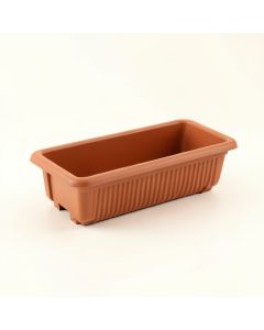 Alder Dale Empty Railing Planter With Integral Brackets - Terracotta (synthetic illustration; no displayed measurements)