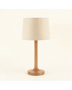 Cedar Bridge Table Lamp With A Plain Fabric Shade - Beige (synthetic illustration; no displayed measurements)