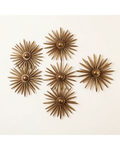 6 Piece Sunburst Decorative Metal Sculpture Hanging Wall Décor Set (synthetic illustration; no displayed measurements)