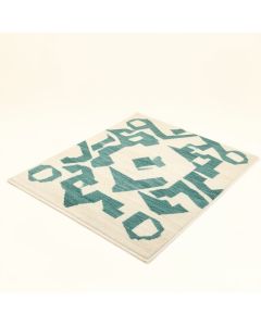 Geometric Ivory/Teal Indoor / Outdoor Area Rug (synthetic illustration; no displayed measurements)