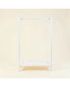 Dawn Arc Empty Garment Rack (synthetic illustration; no displayed measurements)