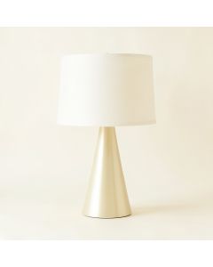 Vale Dale Table Lamp With A Plain Fabric Shade - Ivory (synthetic illustration; no displayed measurements)