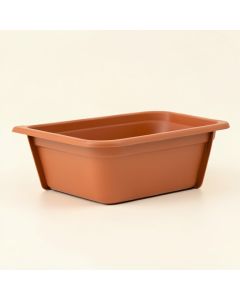 Dune Dale Empty Railing Planter With Integral Brackets - Terracotta (synthetic illustration; no displayed measurements)