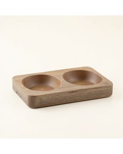 Summit Crest Pet Feeding Stand With Two Plain Empty Bowls - Gray (synthetic illustration; no displayed measurements)