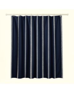 Harbor Dale Shower Curtain Hanging Flat From A Plain Rod - Navy (synthetic illustration; no displayed measurements)