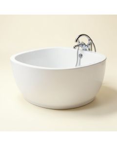 69 '' X 30 '' Freestanding Soaking Acrylic Bathtub With Faucet (synthetic illustration; no displayed measurements)