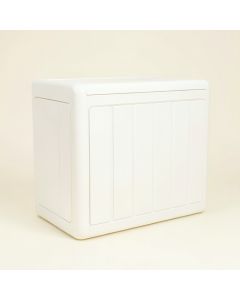 Slate Crossing Narrow Outdoor Storage Bench - White (synthetic illustration; no displayed measurements)