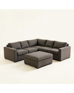Samual 123.5 '' Wide Reversible Modular Corner Sectional With Ottoman (synthetic illustration; no displayed measurements)