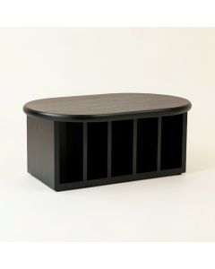 Pine Bend Shoe Storage Bench - Black (synthetic illustration; no displayed measurements)