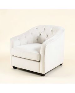 Tufted Velvet Side Chair In White (synthetic illustration; no displayed measurements)