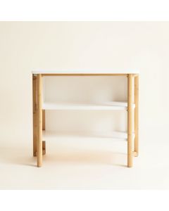 Fern Arc Low Bookcase - White (synthetic illustration; no displayed measurements)