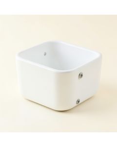 Hazel Bluff Empty Railing Planter With Integral Brackets - White (synthetic illustration; no displayed measurements)
