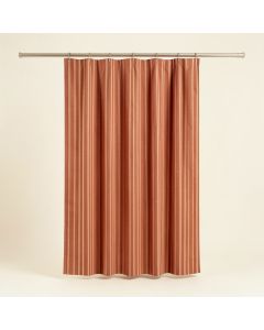 Ash Bridge Shower Curtain Hanging Flat From A Plain Rod - Terracotta (synthetic illustration; no displayed measurements)