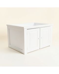 Cedar Dale Empty Furniture-Style Litter Enclosure - White (synthetic illustration; no displayed measurements)