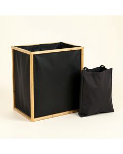 Sage Canyon Laundry Sorting Station With Plain Removable Bags - Black (synthetic illustration; no displayed measurements)