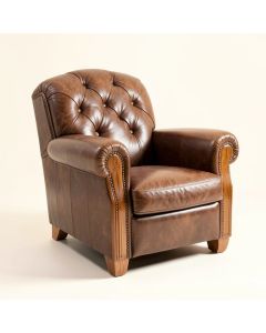 Chiang 40 '' Wide Tufted Full Grain Leather Club Chair (synthetic illustration; no displayed measurements)