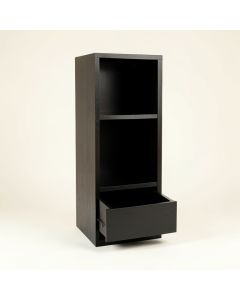 Cliff Bend Narrow Cubby Tower - Black (synthetic illustration; no displayed measurements)