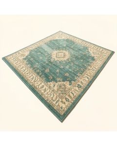 Lymansville Teal/Beige Indoor / Outdoor Area Rug (synthetic illustration; no displayed measurements)