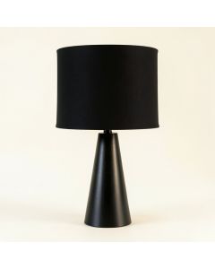 Harbor Bluff Table Lamp With A Plain Fabric Shade - Black (synthetic illustration; no displayed measurements)