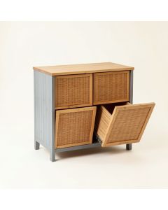 Harbor Crest Freestanding Pull-Out Hamper Cabinet - Gray (synthetic illustration; no displayed measurements)