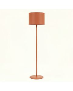 Clay Bend Floor Lamp With A Plain Fabric Shade - Terracotta (synthetic illustration; no displayed measurements)