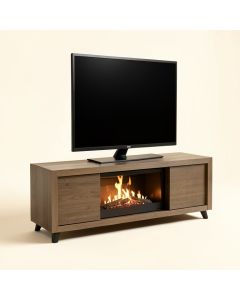 Tv Stand For Tvs Up To 60 '' With Electric Fireplace Included (synthetic illustration; no displayed measurements)