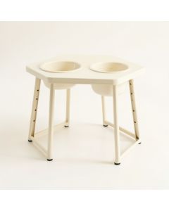 Brook Bluff Pet Feeding Stand With Two Plain Empty Bowls - Ivory (synthetic illustration; no displayed measurements)