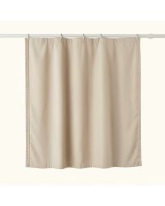 Oak Bridge Shower Curtain Hanging Flat From A Plain Rod - Beige (synthetic illustration; no displayed measurements)
