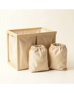 Ash Bridge Laundry Sorting Station With Plain Removable Bags - Beige (synthetic illustration; no displayed measurements)