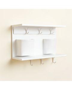 Cliff Edge Wall-Mounted Entryway Organizer Shelf - White (synthetic illustration; no displayed measurements)