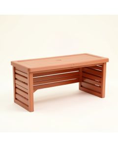 Birch Crest Narrow Outdoor Storage Bench - Terracotta (synthetic illustration; no displayed measurements)