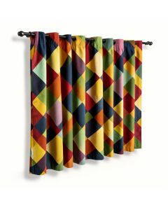 Geometric Colorful Room Darkening Rod Pocket Curtain Panels (synthetic illustration; no displayed measurements)