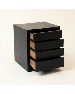 Vale Crest Small-Parts Storage Drawer Cabinet - Black (synthetic illustration; no displayed measurements)