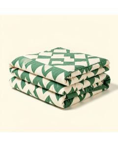 Pederson Reversible Geometric Coverlet Set (synthetic illustration; no displayed measurements)