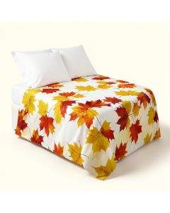 Fall Image Of Canadian Maple Leaves In With Soft Reflection Effects Duvet Cover Set (synthetic illustration; no displayed measurements)