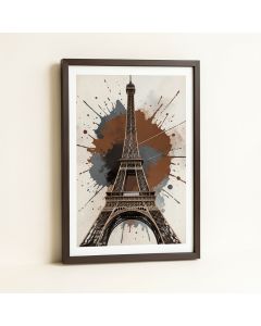 Modern Art Paris Eiffel Tower Splashes Framed Graphic Art (synthetic illustration; no displayed measurements)