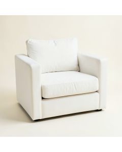 Lake Dell Upholstered Armchair - White (synthetic illustration; no displayed measurements)