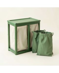 Cliff Bridge Laundry Sorting Station With Plain Removable Bags - Green (synthetic illustration; no displayed measurements)