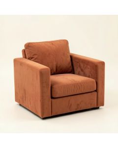 Lake Bridge Upholstered Armchair - Terracotta (synthetic illustration; no displayed measurements)