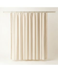 Alder Falls Shower Curtain Hanging Flat From A Plain Rod - Ivory (synthetic illustration; no displayed measurements)