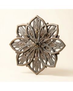 Symmetrical Fractal Flower Wall Clock (synthetic illustration; no displayed measurements)