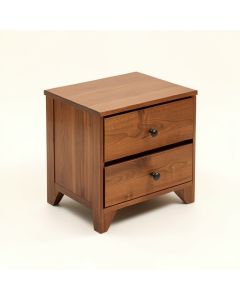 Solid Wood 2 - Drawer End Table (synthetic illustration; no displayed measurements)