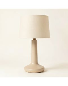 Wren Canyon Table Lamp With A Plain Fabric Shade - Beige (synthetic illustration; no displayed measurements)