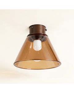 5.12 '' H Glass Bell Ceiling Fan Fitter Shade ( Screw On ) In Caramel (synthetic illustration; no displayed measurements)