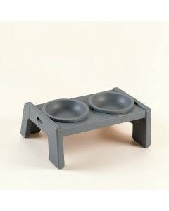 Heath Brook Pet Feeding Stand With Two Plain Empty Bowls - Gray (synthetic illustration; no displayed measurements)