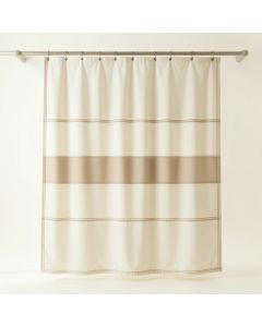 Summit Bridge Shower Curtain Hanging Flat From A Plain Rod - Ivory (synthetic illustration; no displayed measurements)