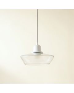 Summit Bridge Pendant Light Suspended From One Plain Cable - White (synthetic illustration; no displayed measurements)